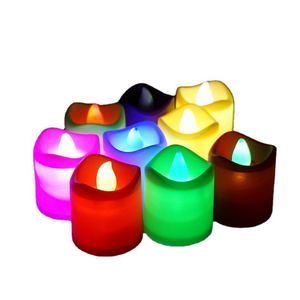 Factory Multicolour LED Tealight Candle Plastic Flameless Safety Flickering Smokeless Secure Home Decoration LED Candles Velas