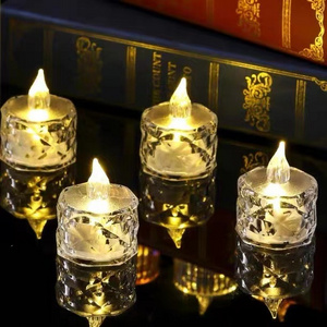 Electronic Crystal Candle Mini LED Simulation Transparent Electronic Candle Light Christmas Decoration Love Candle