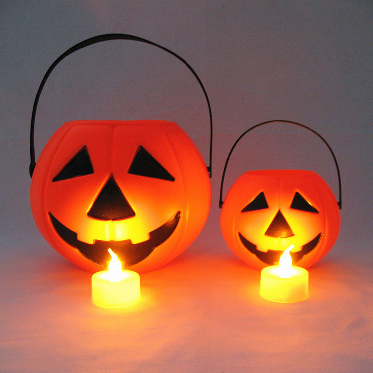 Halloween Candy Jar Festival Supplies Children's Toys Plastic Portable Pumpkin Lantern Ghost Festival Lighting Decorative Lights