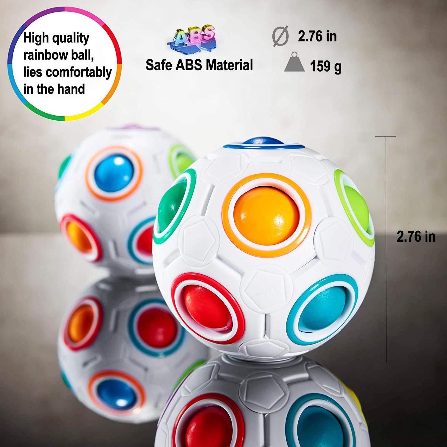 Puzzle Ball Speed Game Fun Relief Stress Magic Ball Brain Teasers Toy Suitable for Children 12 Hole Magic Ball Rainbow Mix 5pcs