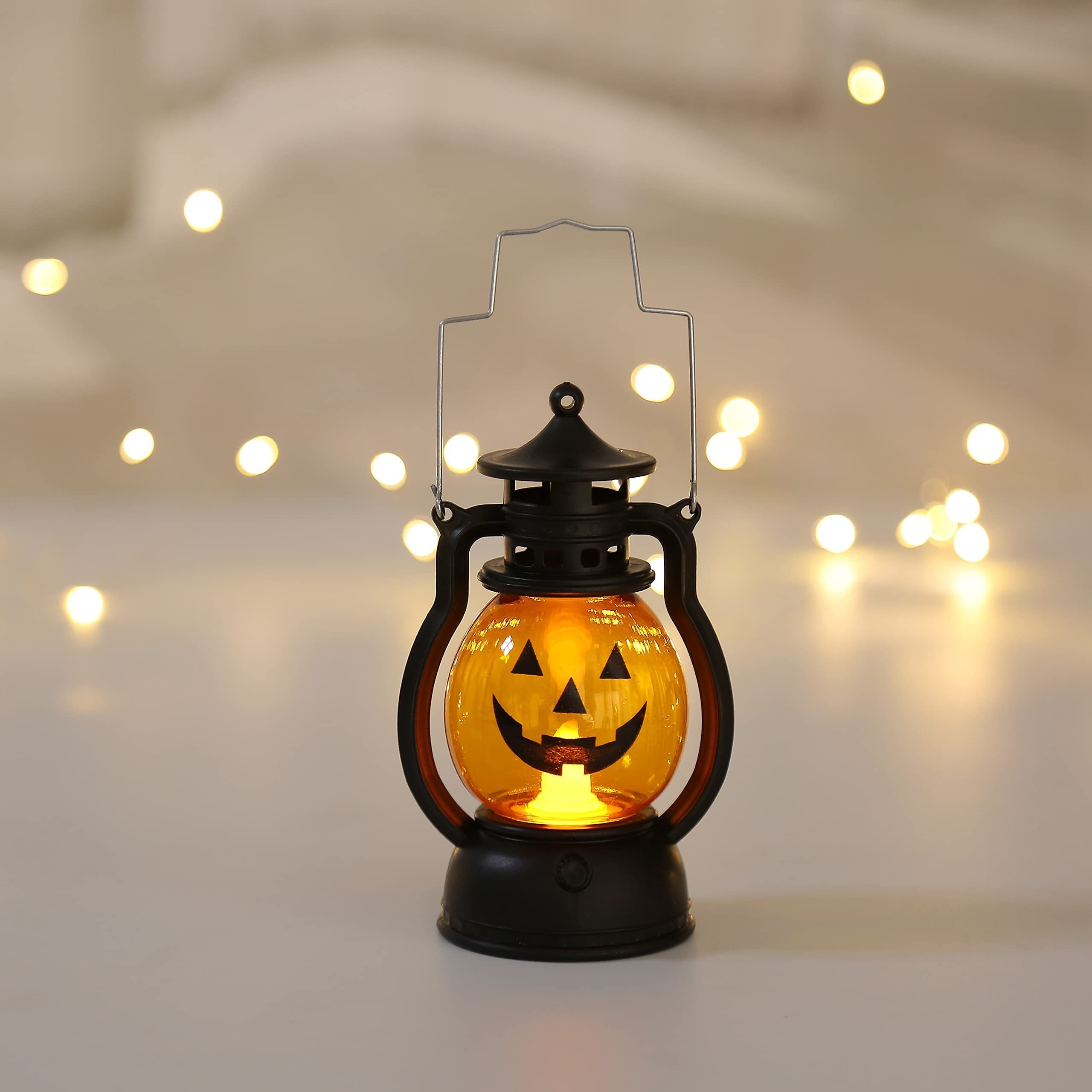 Halloween Decorative Pumpkin Lantern Led Lights Battery Operated with Hanging Loop Mini Lanterns Decorative Ornaments