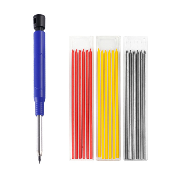 Long Nosed Deep Hole Colour Mechanical Pencil Customized Marker Marking Tool Carpenter  Plastic Pencil