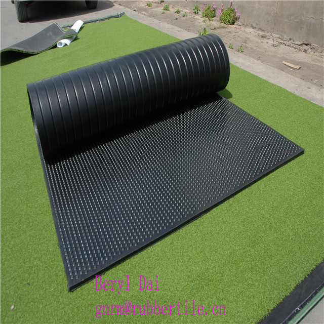 2000*1000*20mm thick round studded pattern rubber mat for horse stall and cow stall