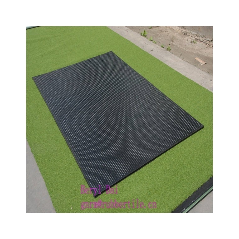 2000*1000*20mm thick round studded pattern rubber mat for horse stall and cow stall