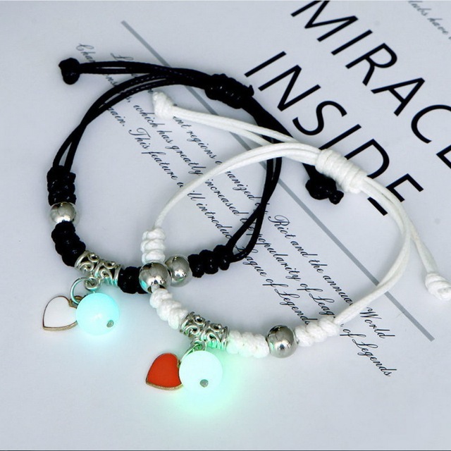 2023 Luminous Cat Star Moon Bracelet Couple Charm Handmade Adjustable Rope Matching Friend Bracelet Infinite Love Jewelry Gifts