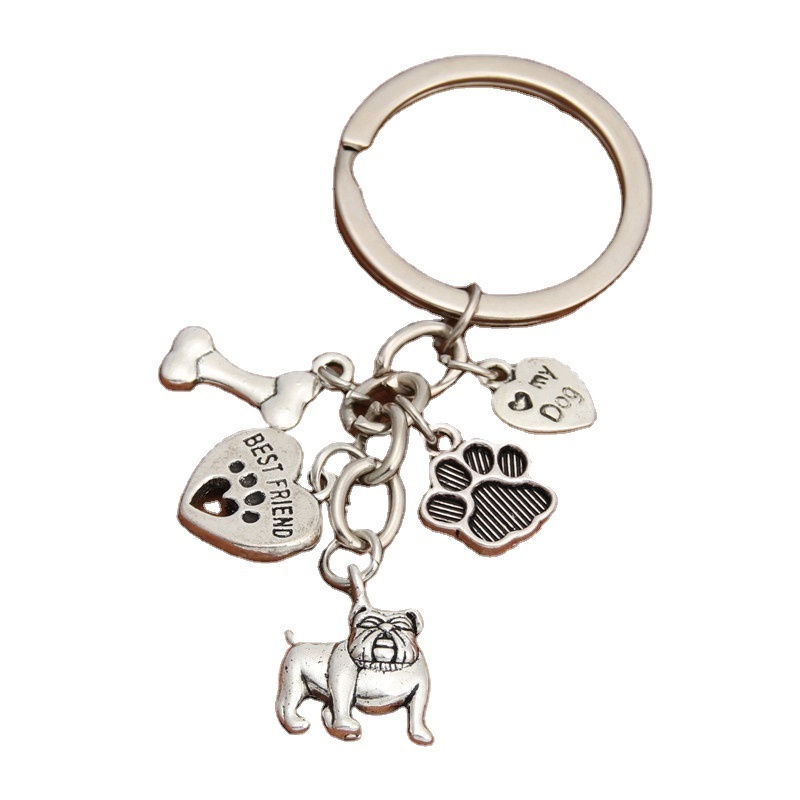 Cute Dachshund Dog Keychain I Love Dog Charm Dog Claw Pendant Keychain Pet Animal Jewelry Gifts