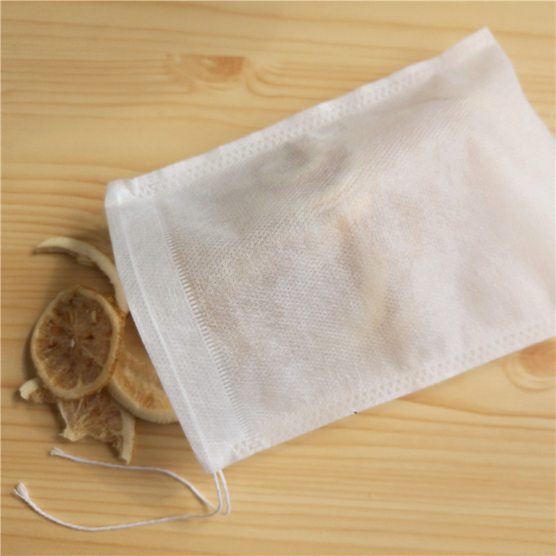 Food grade biodegradable drawstring non woven tea bag for Loose Tea Herbs