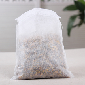 Food grade biodegradable drawstring non woven tea bag for Loose Tea Herbs