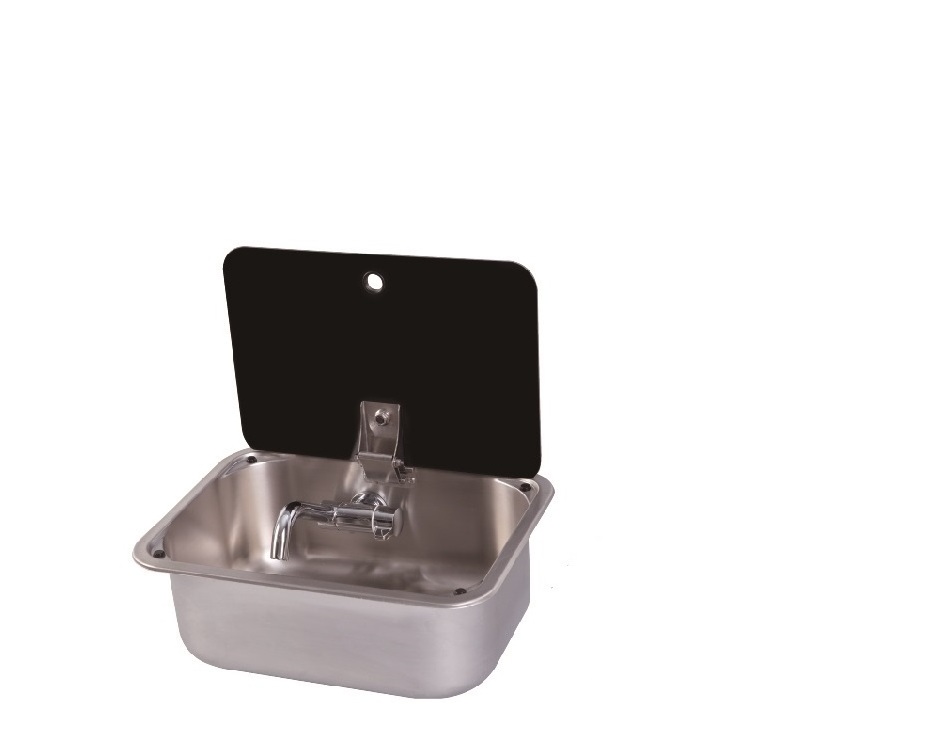 RVS&Campers Used Stainless Steel Hand Wash Basin Kitchen Sink with lid