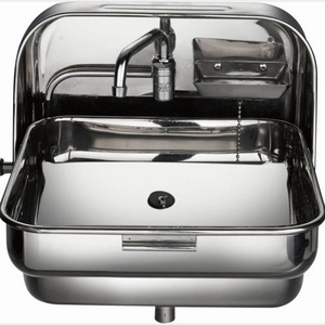 RVS&Campers Wallmount Stainless Steel Foldable Hand Wash Kitchen Sink GR-595