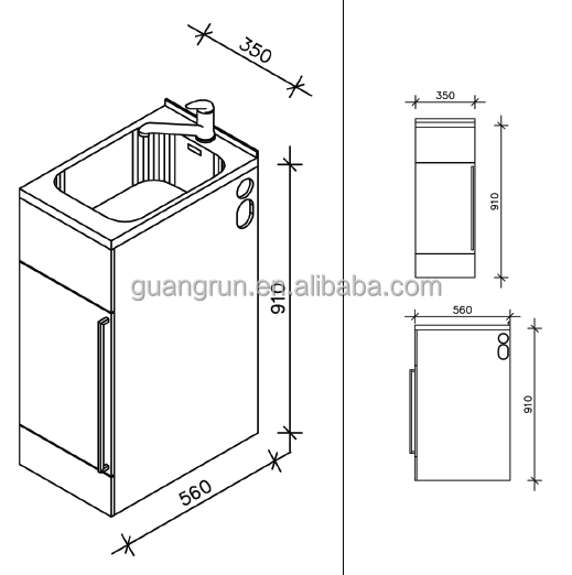 Australia New Zealand Hot Sale Commercial Stainless Steel Laundry Tub Cabinet GR-X3556A