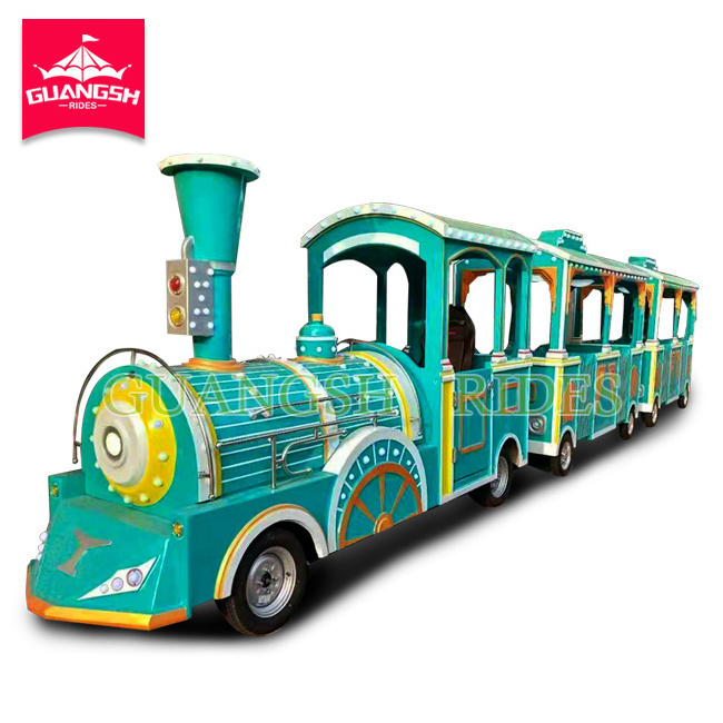 Outdoor Adult Rides Set Mall Diesel Road Sightseeing Tourist Amusement Park Electric Trackless Train For Sale