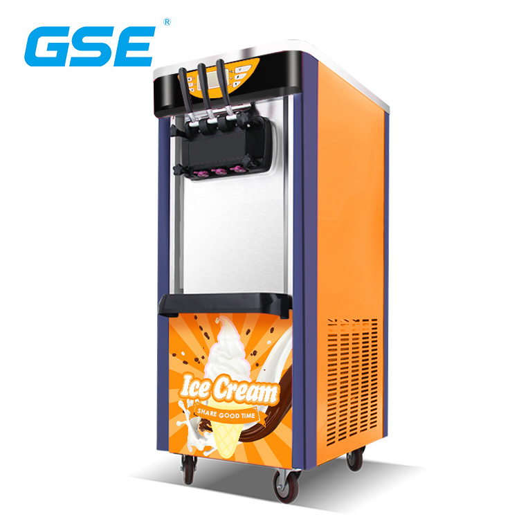 CE commercial soft ice cream machine three flavors used soft ice cream machine