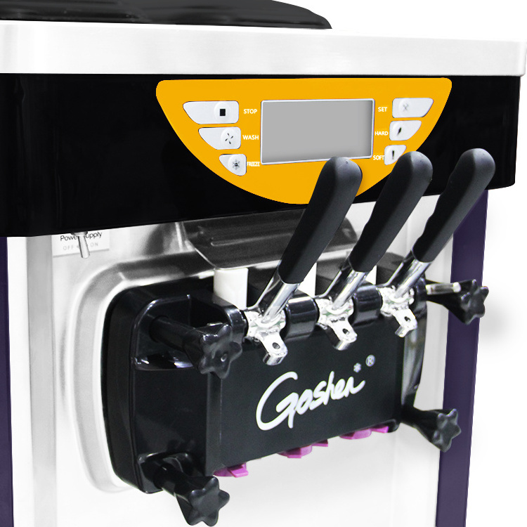 CE commercial soft ice cream machine three flavors used soft ice cream machine