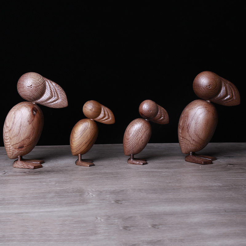 Decorative Hand Carved Wooden Birds Model Decoration Danish Wooden Bird