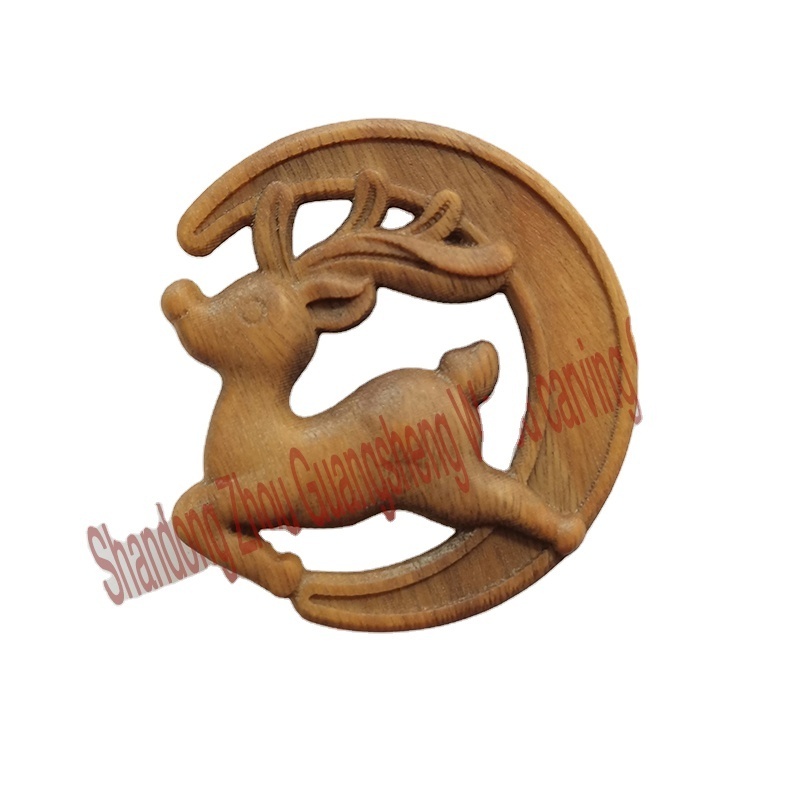 Wooden doll manufacturers wholesale and customize the production of Christmas ornaments, pendant sandalwood gifts, Deer pendant