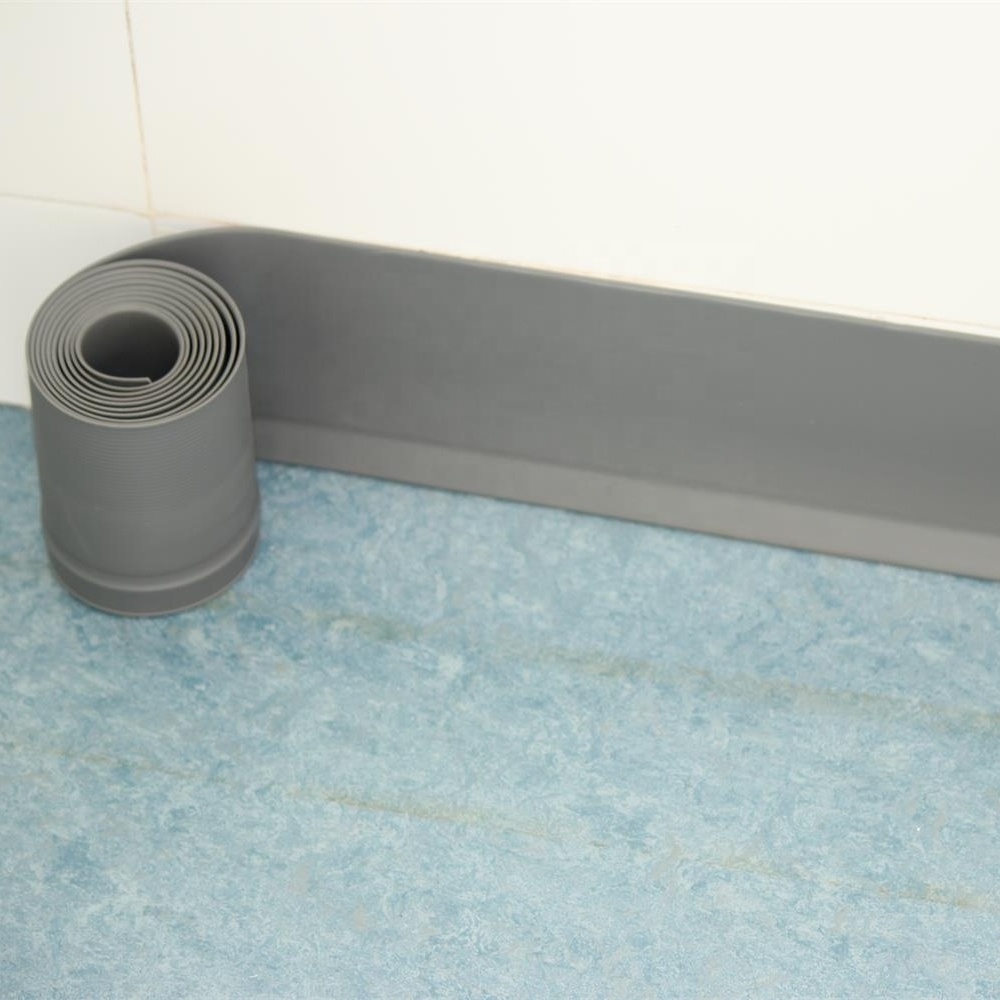 PVC Self-adhesive Flexible Skirting 6 inch Vinyl Wall Base Self Stick Vinyl Floor Wall Baseboard Trim Molding