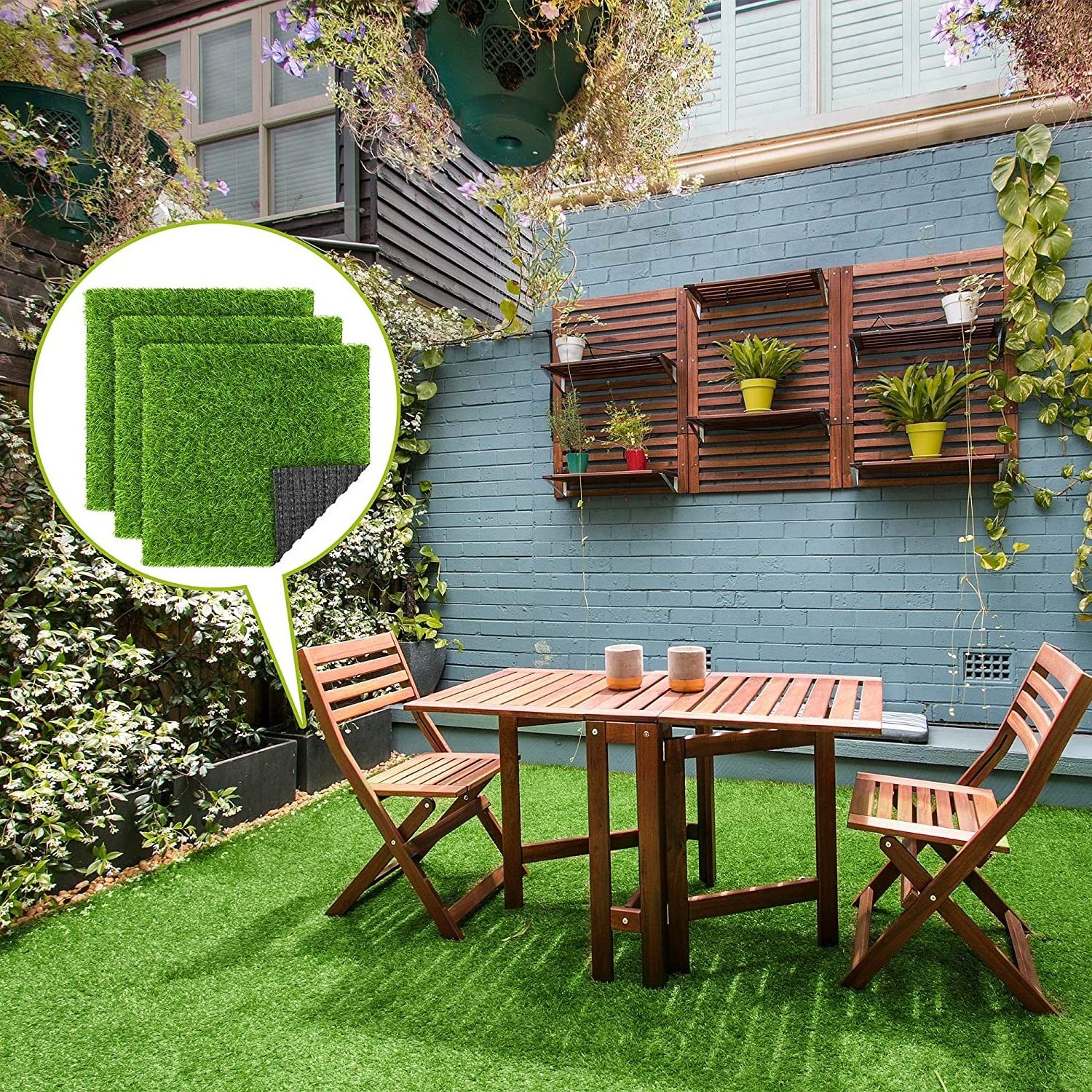 Customizable Sizes Realistic Fake Grass Thick Lawn Turf Balcony Landscaping Artificial Grass Rug