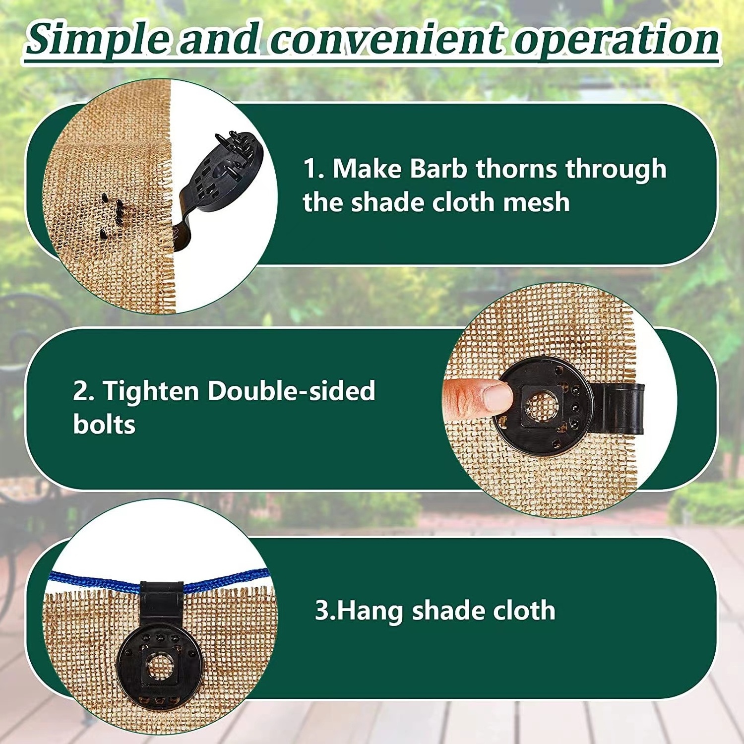 Easy to Clip and Unclip Also Resuseable for All Seasons black sunshade net clips