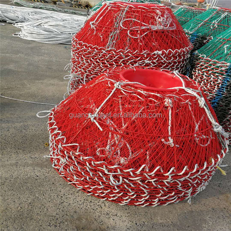 2 Pack Crawfish Trap Crab Fish Trap Foldable Fishing Bait Trap Cast Net Cage for Catching Small Bait Fish Eels Crab Lobster Minn