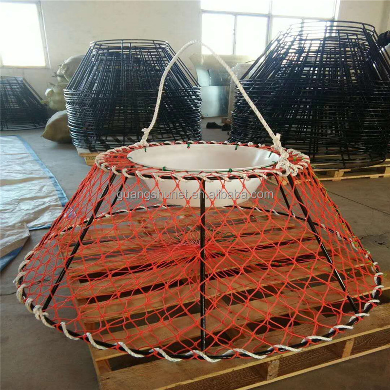 2 Pack Crawfish Trap Crab Fish Trap Foldable Fishing Bait Trap Cast Net Cage for Catching Small Bait Fish Eels Crab Lobster Minn