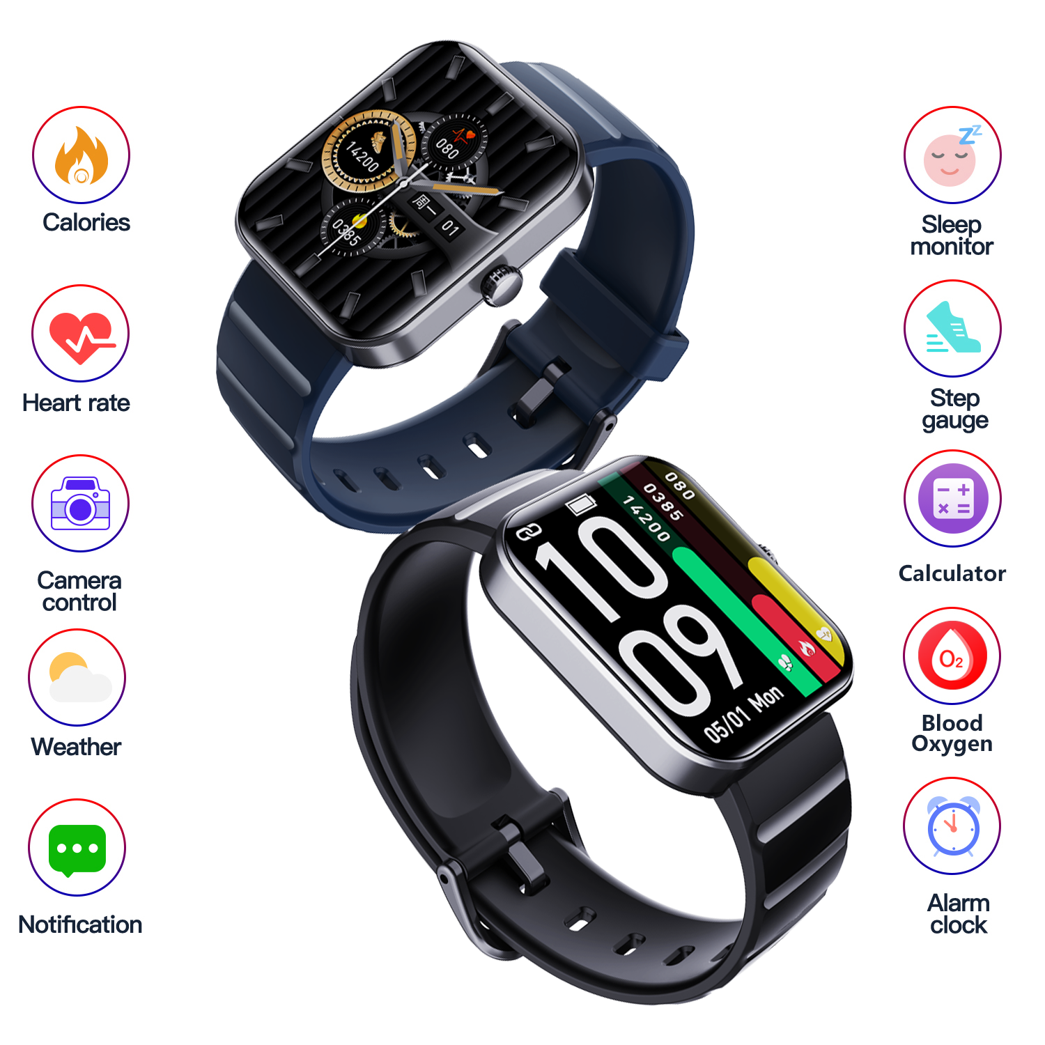 Men Women Sos monitor women heart rate pressure sugar and heart rate glucose monitoring blood pressure blood glucose smart watch