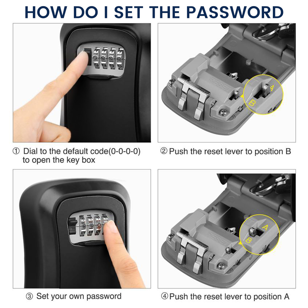 New Wall Mounted Key Storage Secret Box Organizer 4 Digit Combination Password Security Code Lock No Key Home Key Safe Box Case