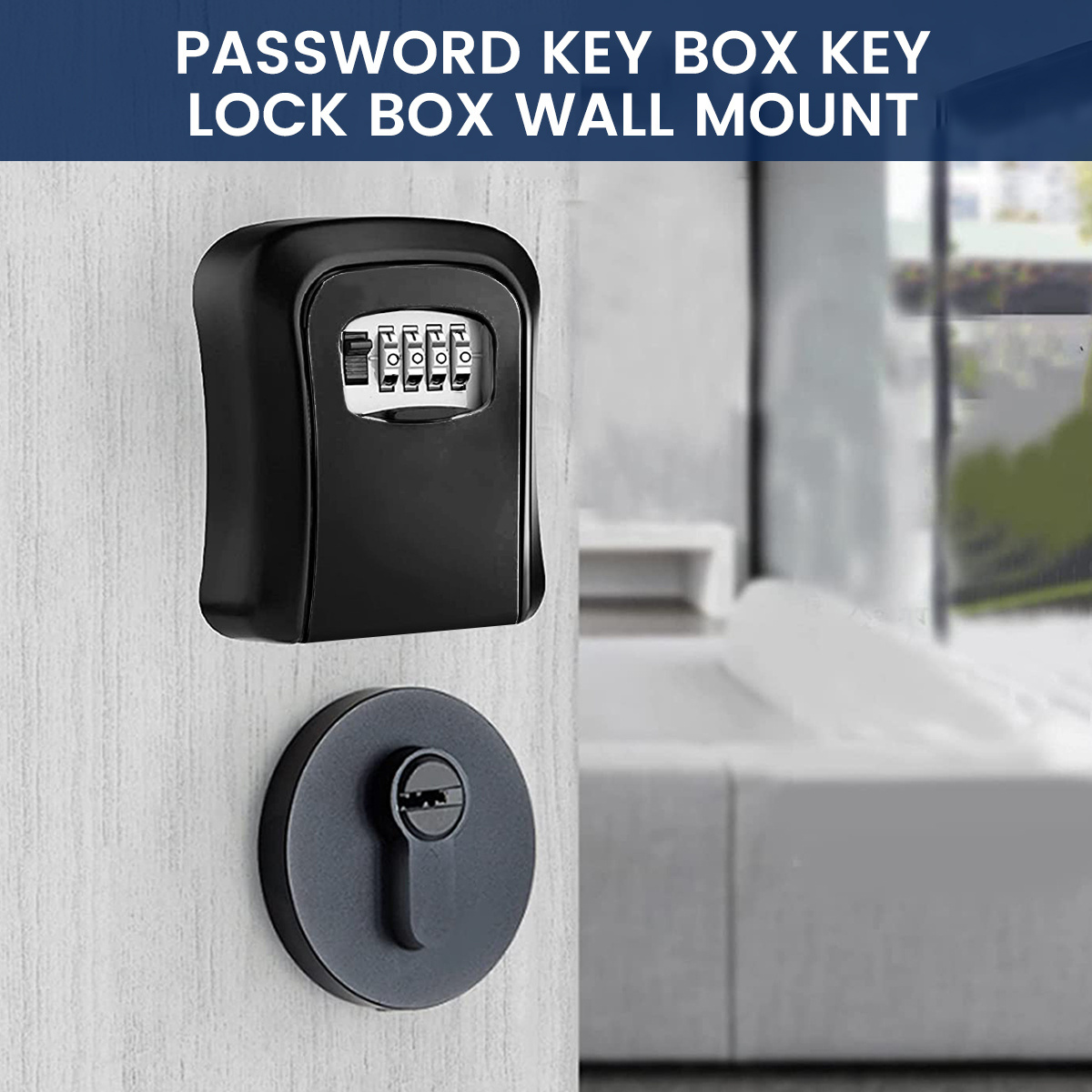 New Wall Mounted Key Storage Secret Box Organizer 4 Digit Combination Password Security Code Lock No Key Home Key Safe Box Case