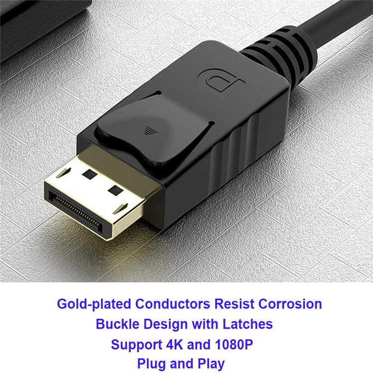 DP To HDMI-compatible Adapter 4K Display Port Male To HDMI Female Converter Cable for PC TV Projector