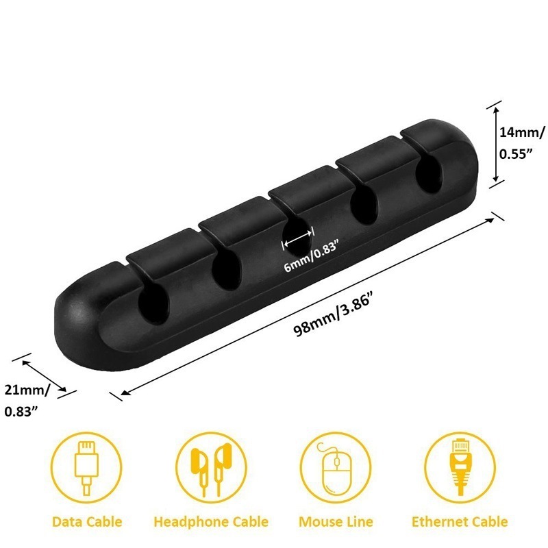 Cable Organizer Silicone Winder USB Cable Organizer Holder Clips Cord Management For Mouse Keyboard Headphone Wire Organizer