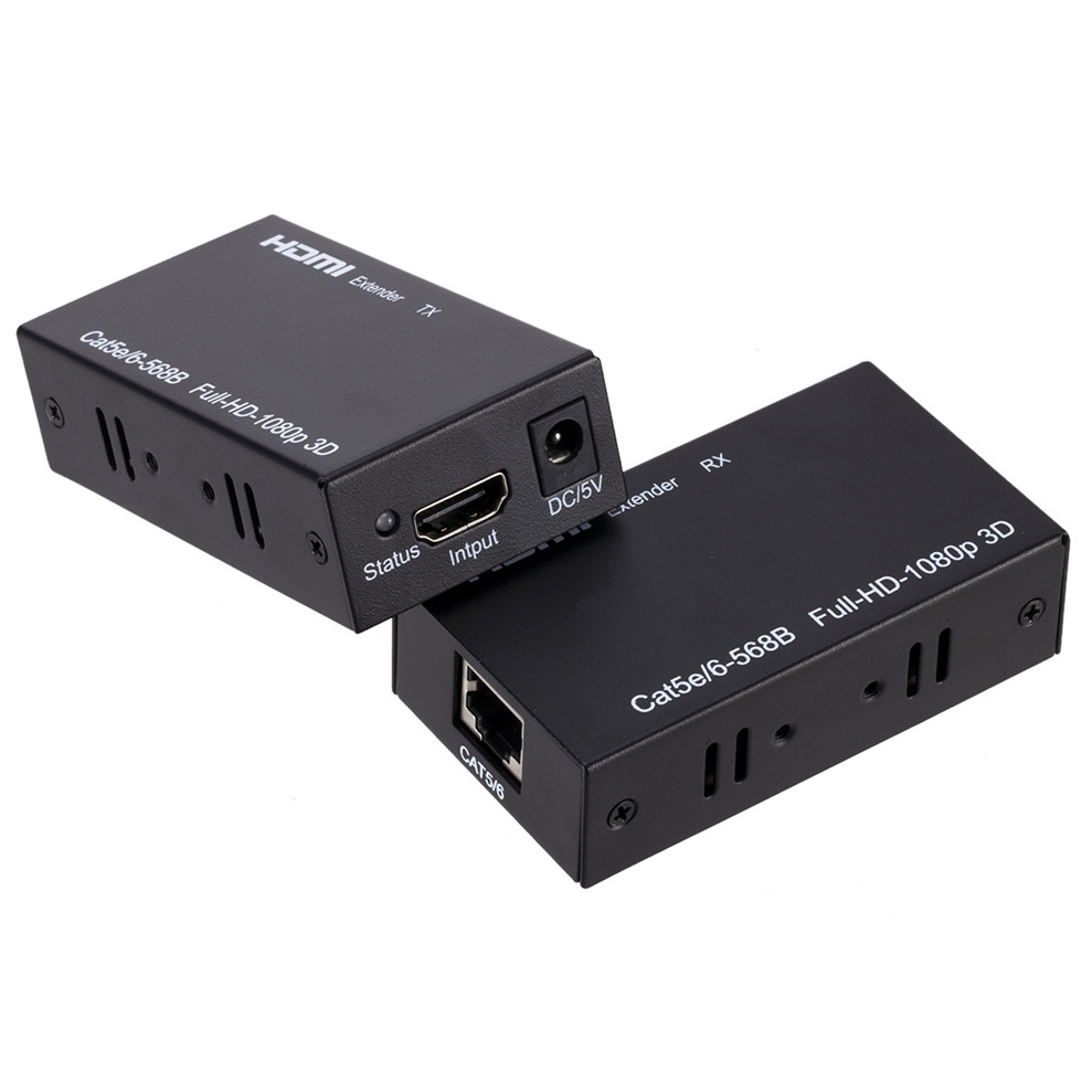 HDMI-compatible Extender Cat5e Cat 6 Ethernet IP TCP signal HDMI to Lan Converter 1080p 3D HDMI Transmitter Receiver TX RX 60M