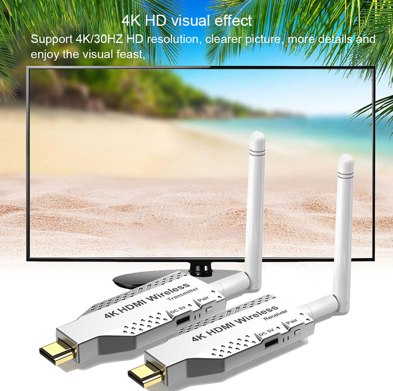 4k Wireless HDMI Male Display Adapter Audio Video Transmitter and Receiver 4k 30Hz Extender for Laptop PC DVD To TV Monitor