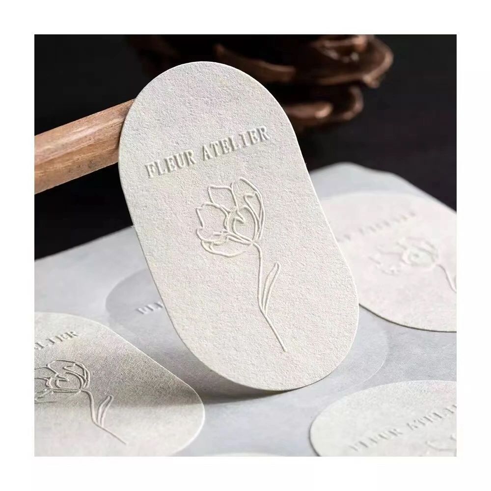 New trend Customized white embossed sticker matte  black embossed sticker labels  for  candle perfume