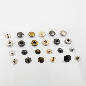 Buttons supplier different colors round 12.5 mm four parts brass snap fasteners for garment clothing