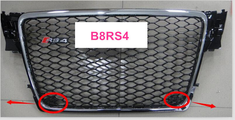 08~12 A4 RS4 Grille Grid,ABS Chromed S4 Fog light grill For Audi A4 (fits:A4 B8 Standard bumper)