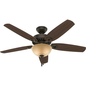 Indoor Ceiling Fan with Light Modern LED and Pull Chain Control, 52", 5 Reversible Wooden Blades and Motor, Brown