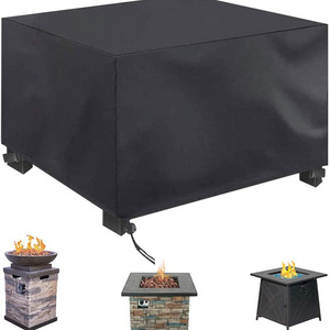 Fire Pit Cover Square, Furniture Covers Patio 33x33x24 Inch, Gas Fire Pit Cover 420D Heavy Duty Cover Fabric with PU Coating