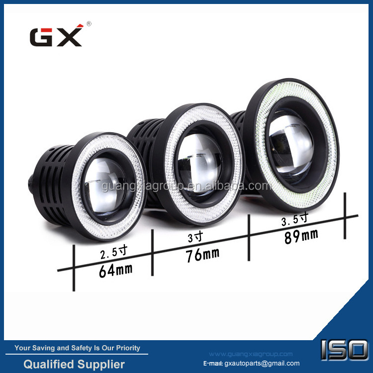 Auto 30W LED Lens Fog Light With COB Angle Eye Eyeball Modify Fish Eye Daytime Working Light 3inch