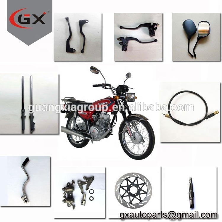 Motorcycle HJ125 Spare Parts EN125 Mirror Rocker Arm Cables Lever Clutch Shoe Gear Shaft Brake Disc Shock Absorber