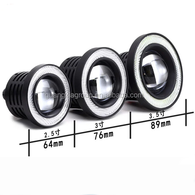 Auto 30W LED Lens Fog Light With COB Angle Eye Eyeball Modify Fish Eye Daytime Working Light 3inch