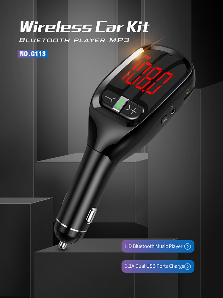 Newest G11s FM Car Charger wireless FM transmitter MP3 player fm modulator with Digital Display