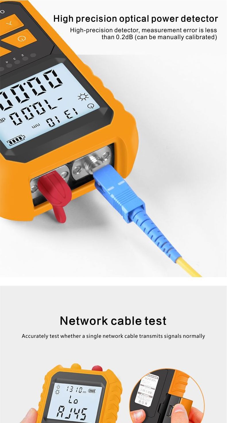 New 4 In 1 OPM Visual Fault Locator 1mW 15mW 20mW 30mW Rj45 Cable Tester all-in-one optical power meter with vfl