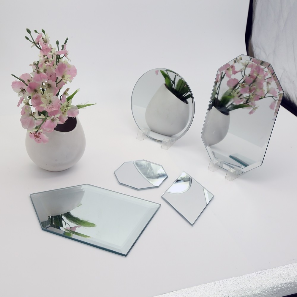 Bevelled edge decorative adhesive mirror hexagonal mirror/mosaic tiles