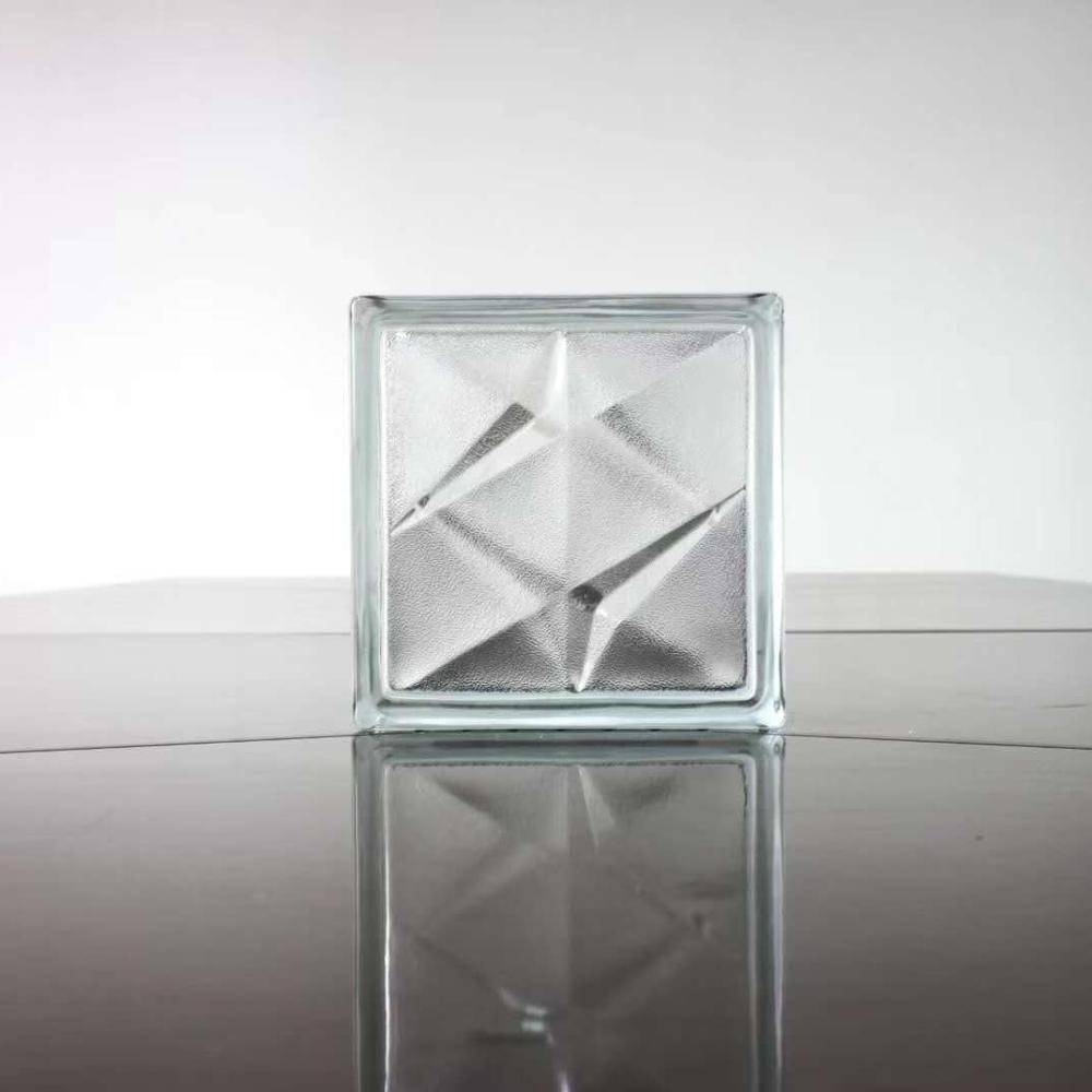 Hollow cheap colored square clear art building solid glass block