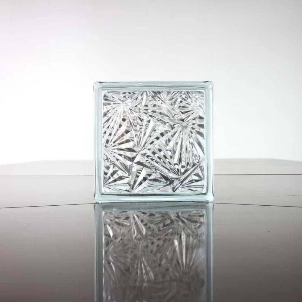 Hollow cheap colored square clear art building solid glass block