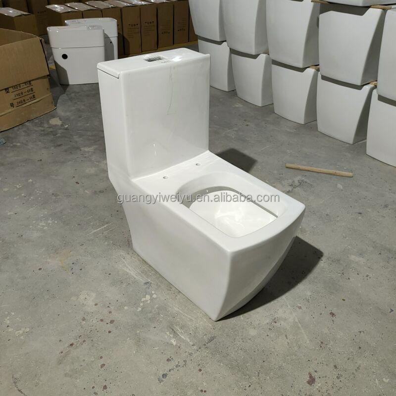 ceramic sanitary ware one piece toilet Middle East washroom 1 piece square WC African bathroom dual flush toilet bowl