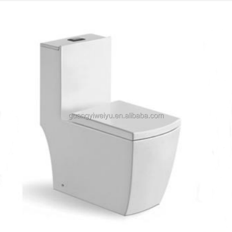 ceramic sanitary ware one piece toilet Middle East washroom 1 piece square WC African bathroom dual flush toilet bowl