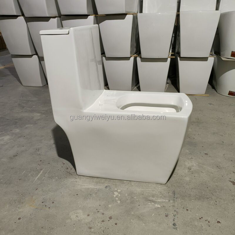 ceramic sanitary ware one piece toilet Middle East washroom 1 piece square WC African bathroom dual flush toilet bowl