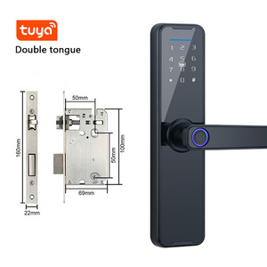 Tuya  TTLOCK wooden door office room bedroom handle door lock electronic code room door Smart lock household fingerprint lock