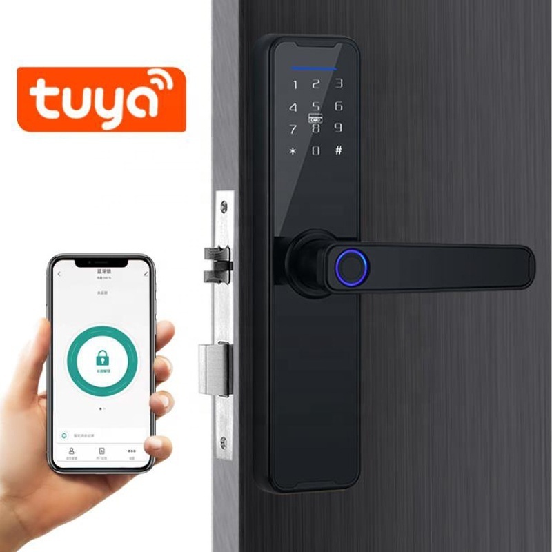 Tuya  TTLOCK wooden door office room bedroom handle door lock electronic code room door Smart lock household fingerprint lock